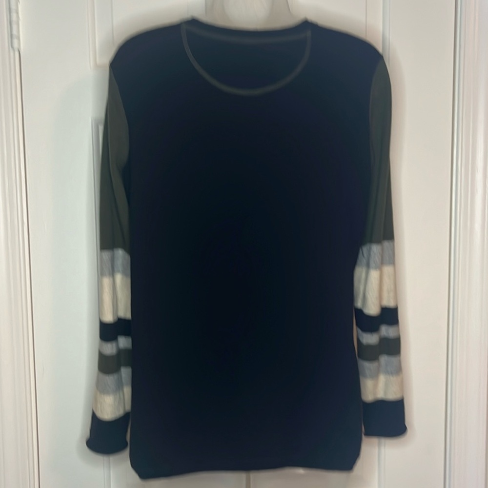 Lisa Todd Block Shock Colorblock Crewneck Cashmer… - image 2